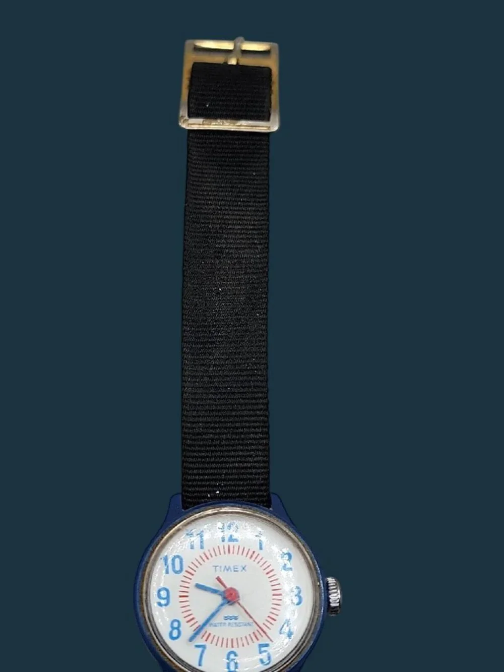 Vintage 1980s Timex Fun Timers Blue Mechanical Watch 25mm 7